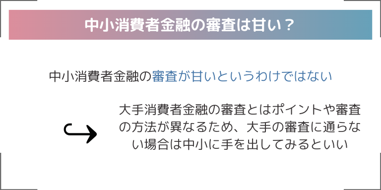 中小消費者金融の審査は甘い？大手消費者金融とは違い独自審査があるの？