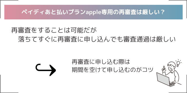 ペイディあと払いプランapple専用の再審査は厳しい？