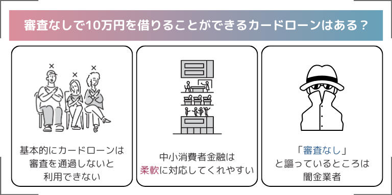 審査なしで10万円を借りることができるカードローンはある？
