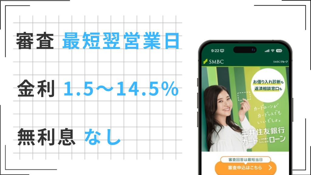 三井住友銀行のおまとめローン「三井住友銀行カードローン」の特徴