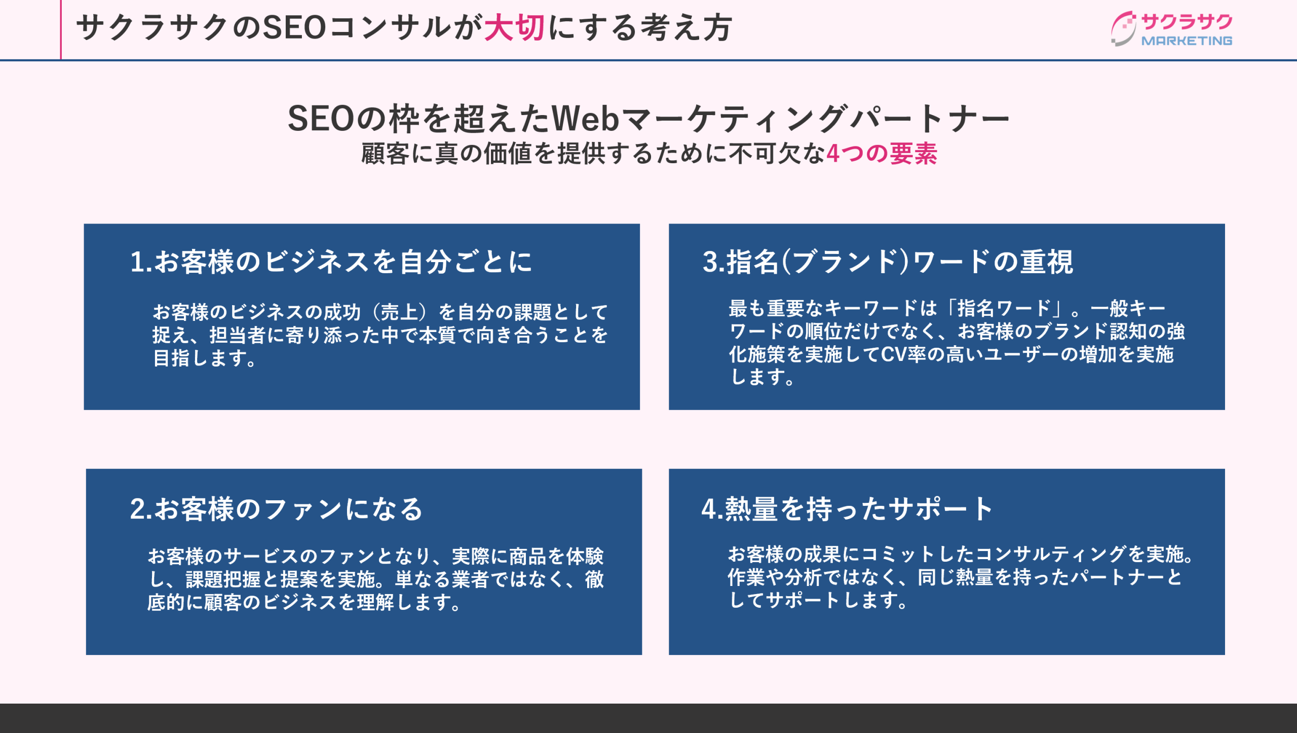 サクラサクのSEOコンサルが大切にする考え方