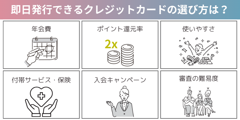 即日発行できるクレジットカードの選び方は？年会費やポイント還元率も必ずチェック！