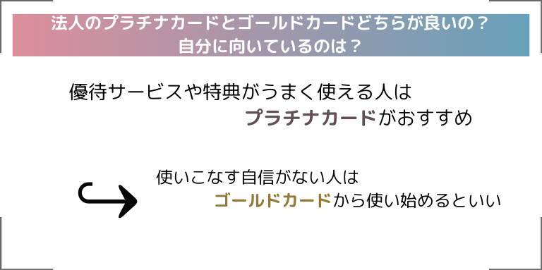 法人のプラチナカードとゴールドカードどちらが良いの？自分に向いているのは？